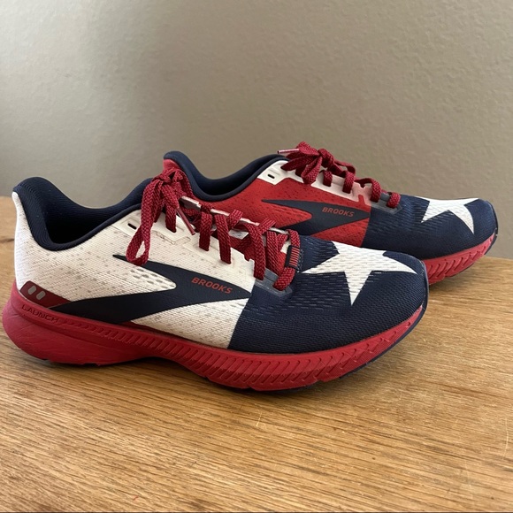 Brooks Shoes Brooks Launch 8 Texas Star On Toe Redwhiteblue Sz 8